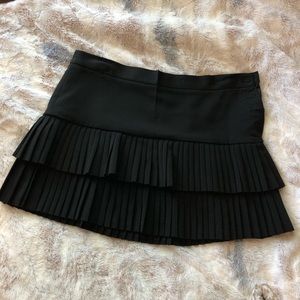 BCBG Black two row pleated skirt
